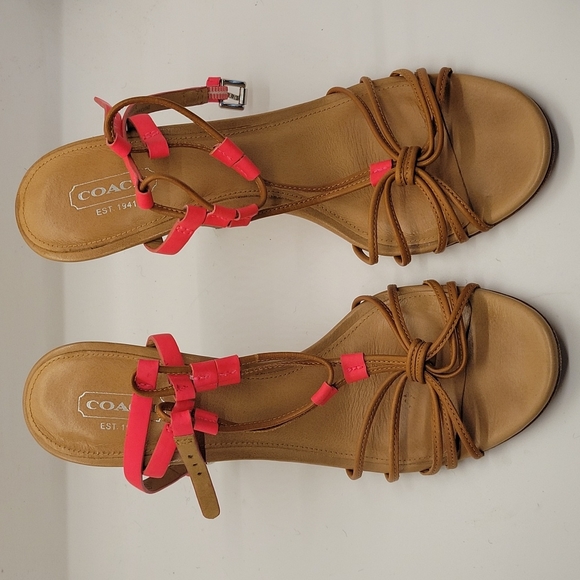Coach Lana Heels Neon Pink Sz 7.5 - Picture 1 of 4